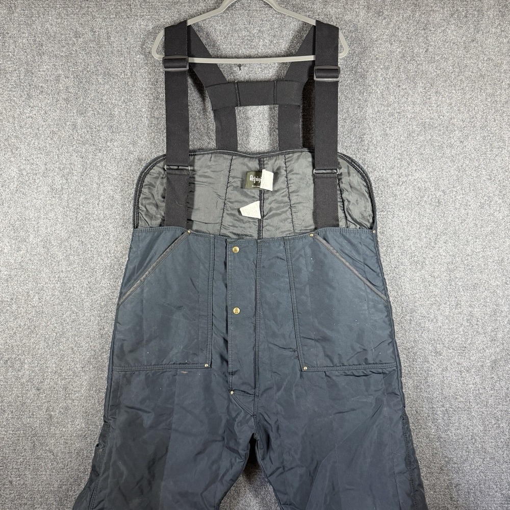 Vintage Refrigiwear Iron Tuff Insulated Bib Overalls Black Workwear Size XL
